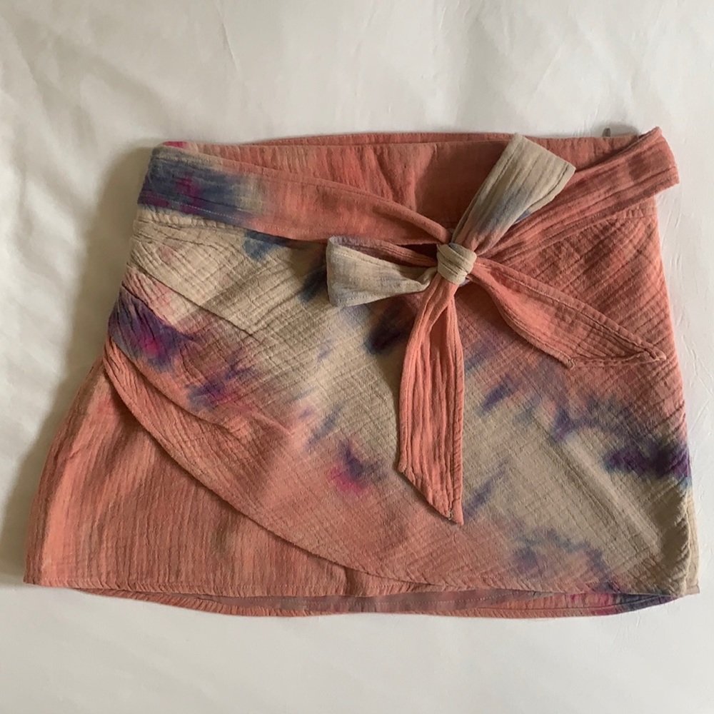 Free People Cotton Tie Dye Skirt